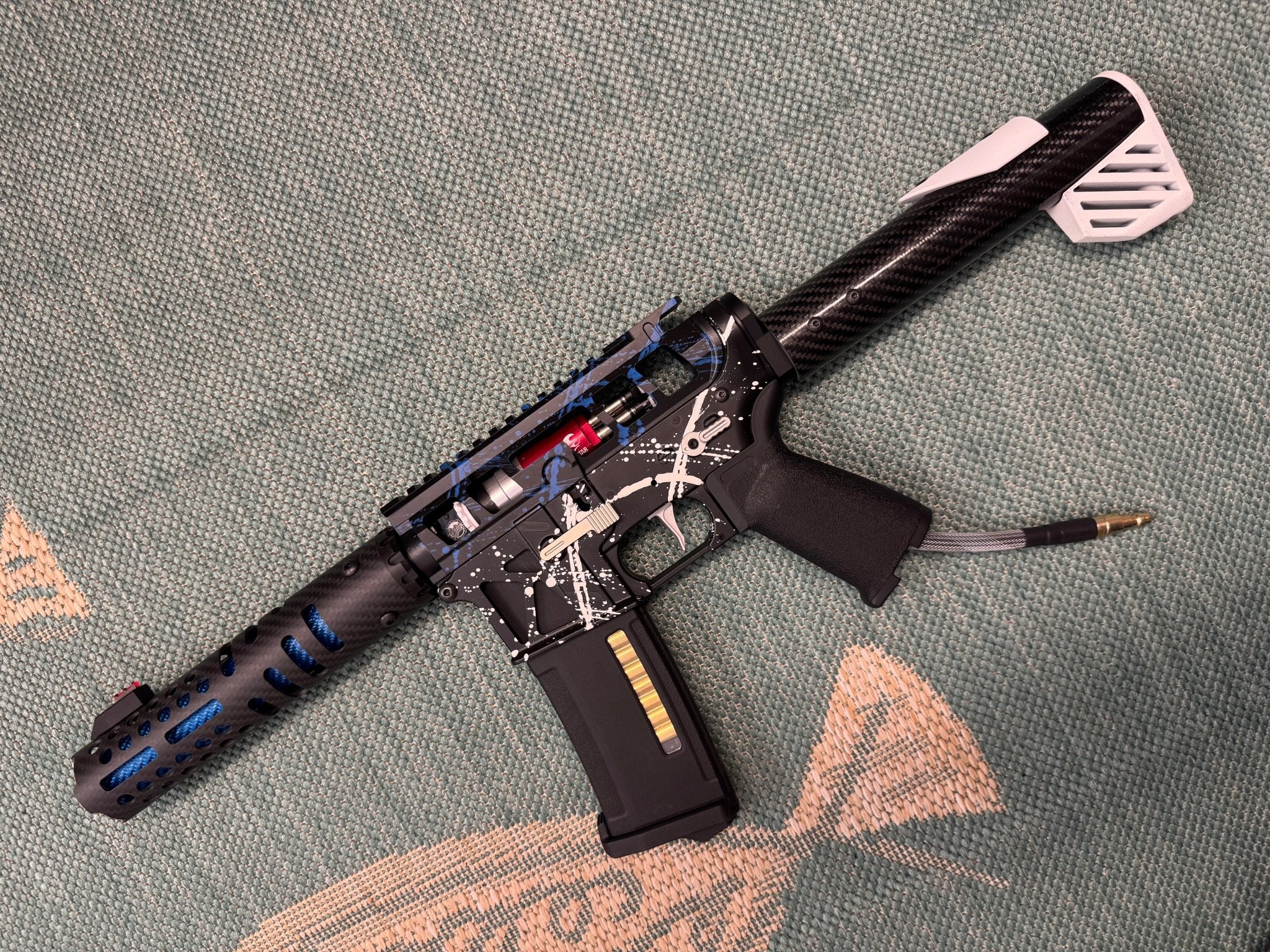 KA Tech MAC Airtac Polarstars F2 AR8 HPA M4 Carbon Type 1 Skeletonized Cerakote Splatter - KA Tech Airsoft - Polarstar F2