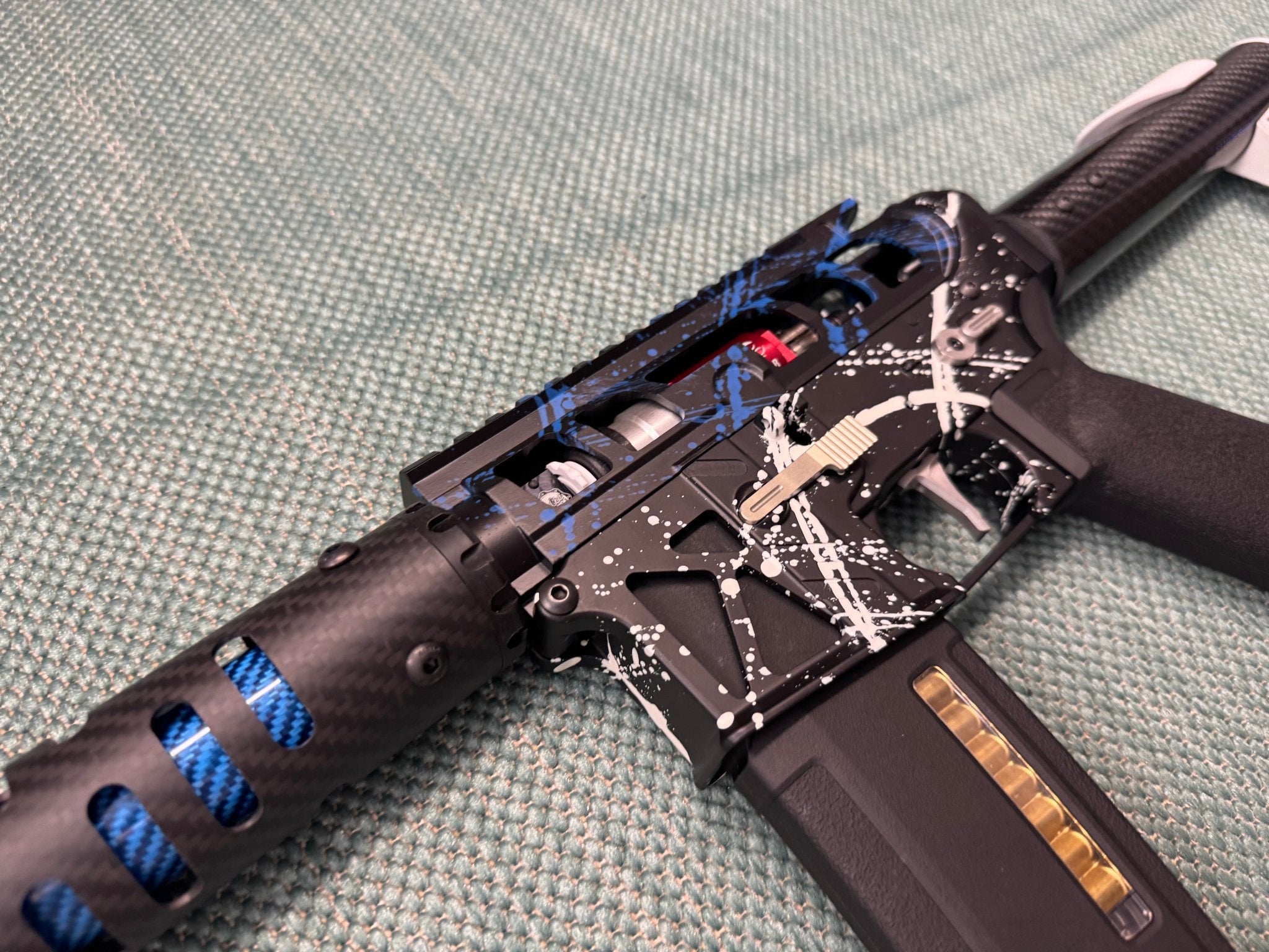 KA Tech MAC Airtac Polarstars F2 AR8 HPA M4 Carbon Type 1 Skeletonized Cerakote Splatter - KA Tech Airsoft - Polarstar F2