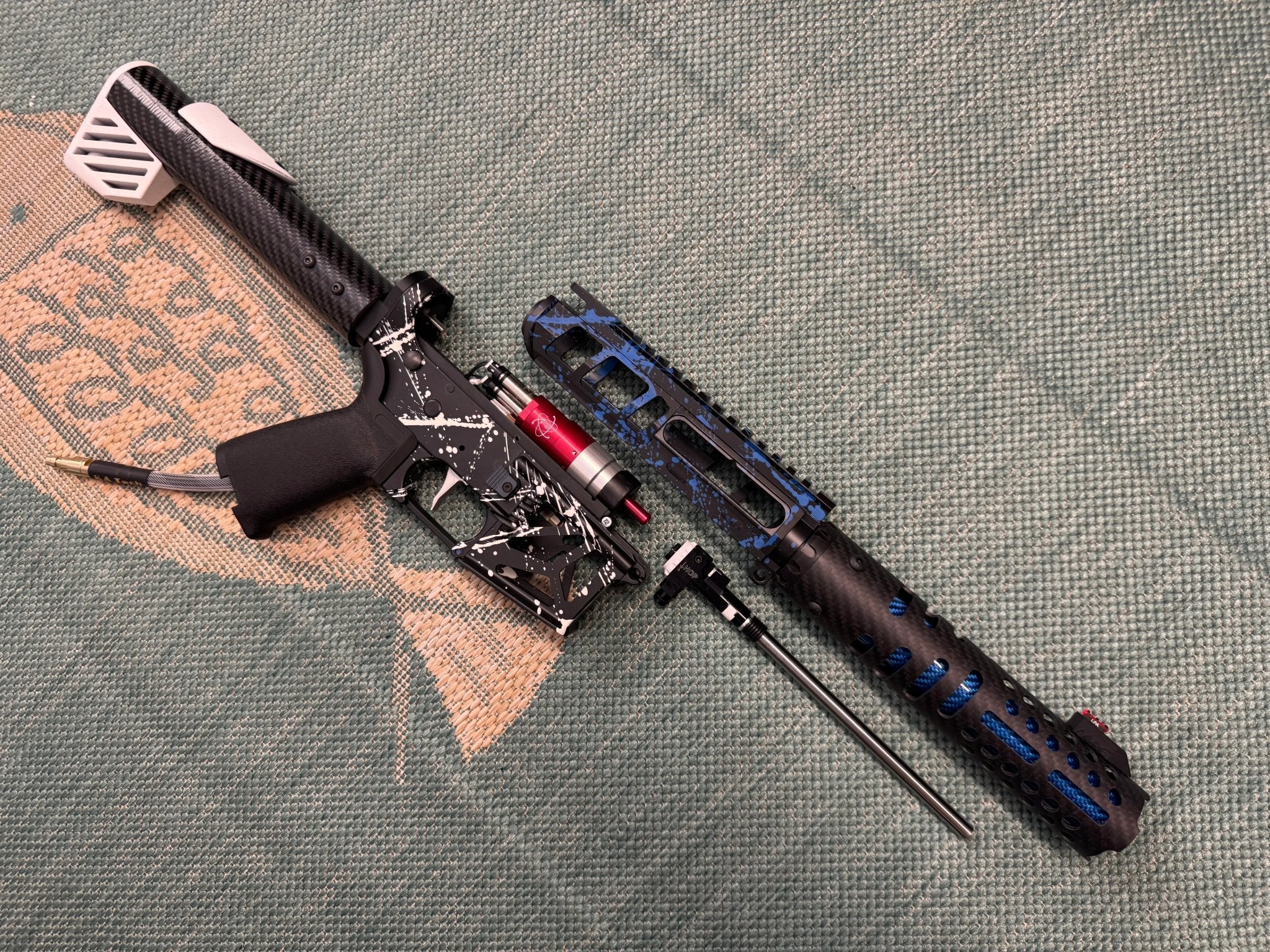 KA Tech MAC Airtac Polarstars F2 AR8 HPA M4 Carbon Type 1 Skeletonized Cerakote Splatter - KA Tech Airsoft - Polarstar F2