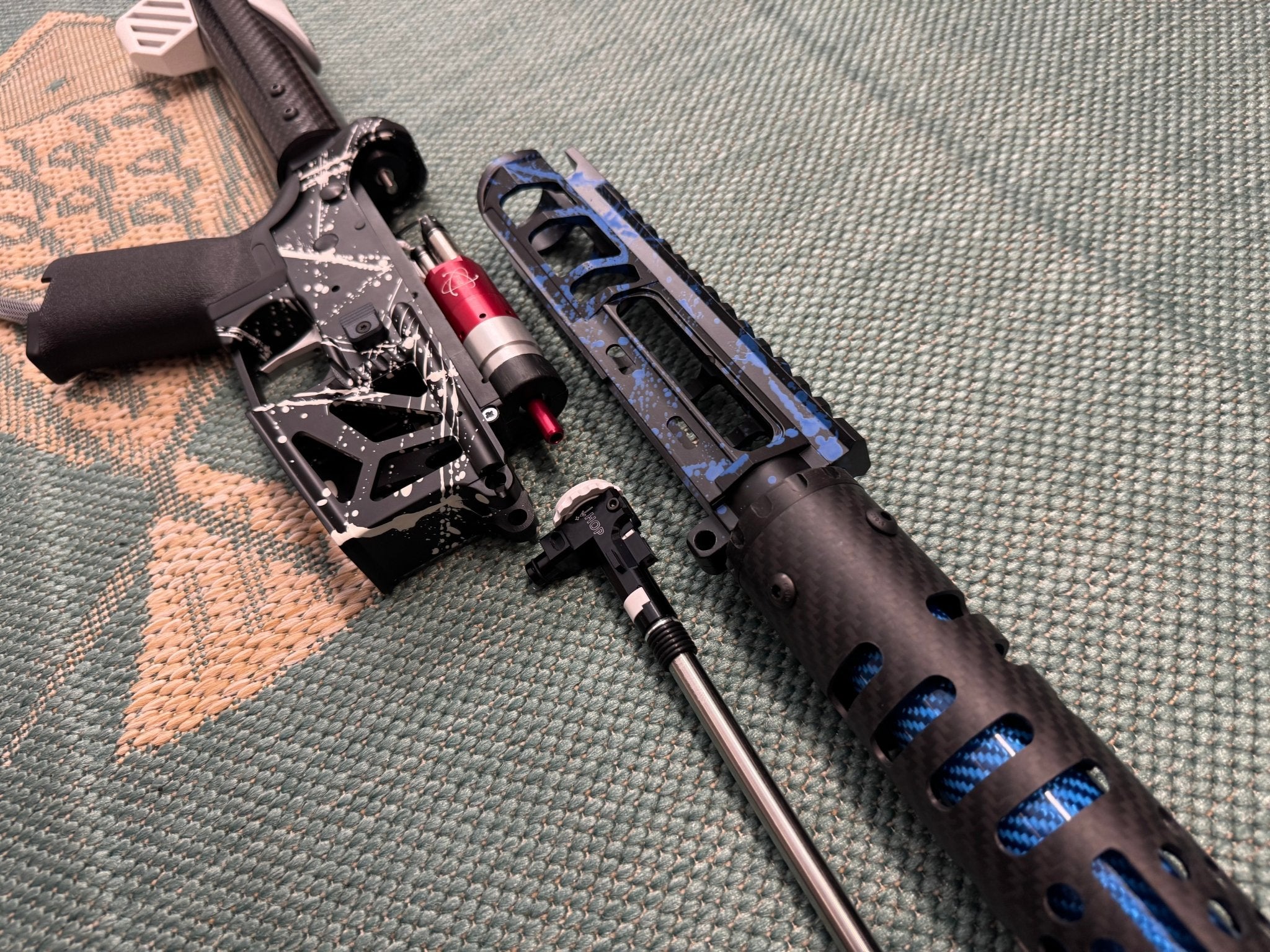 KA Tech MAC Airtac Polarstars F2 AR8 HPA M4 Carbon Type 1 Skeletonized Cerakote Splatter - KA Tech Airsoft - Polarstar F2