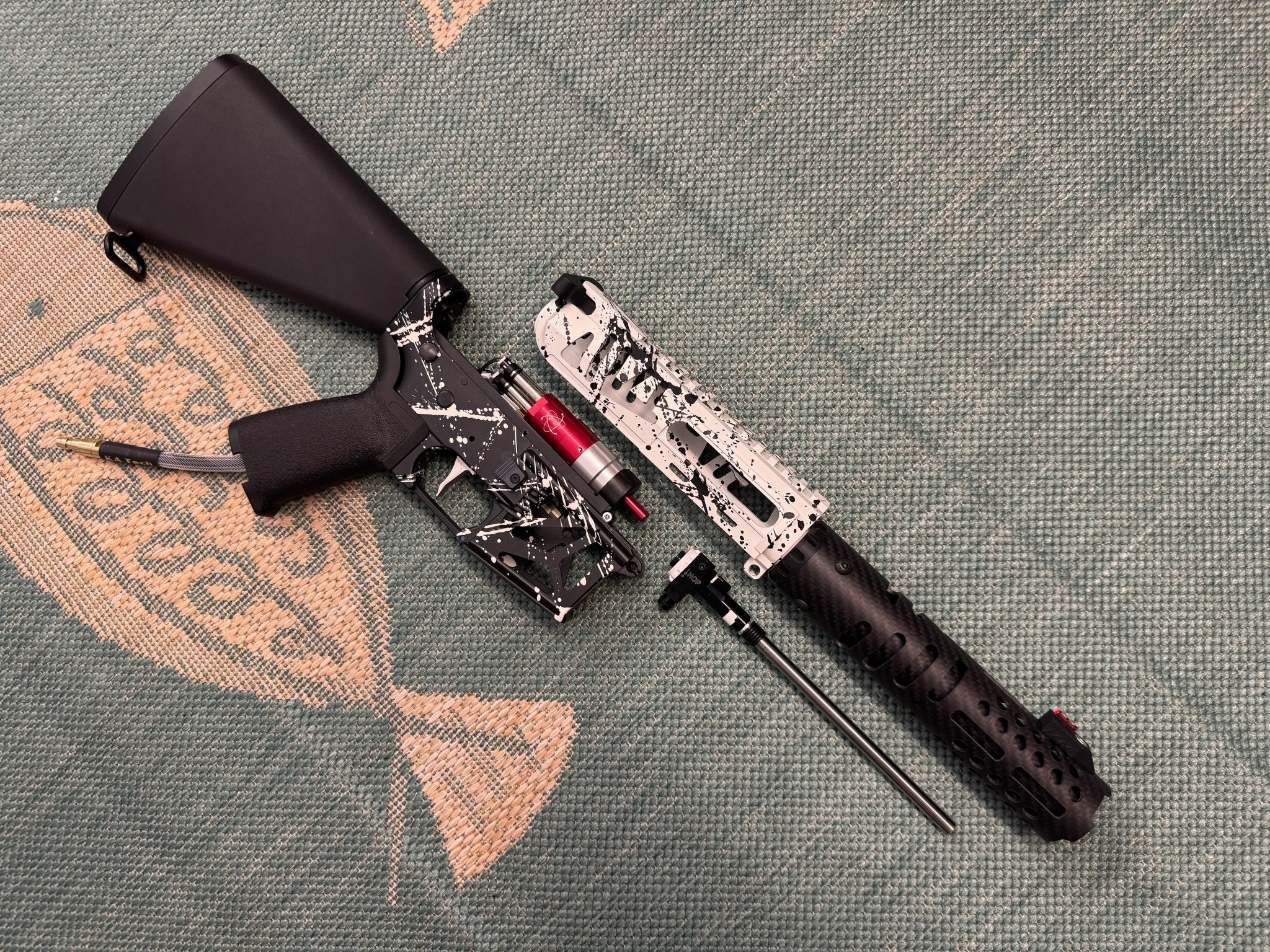 KA Tech MAC Airtac Polarstars F2 AR8 HPA M4 Stuby Type 1 Skeletonized Cerakote Splatter - KA Tech Airsoft - Polarstar F2