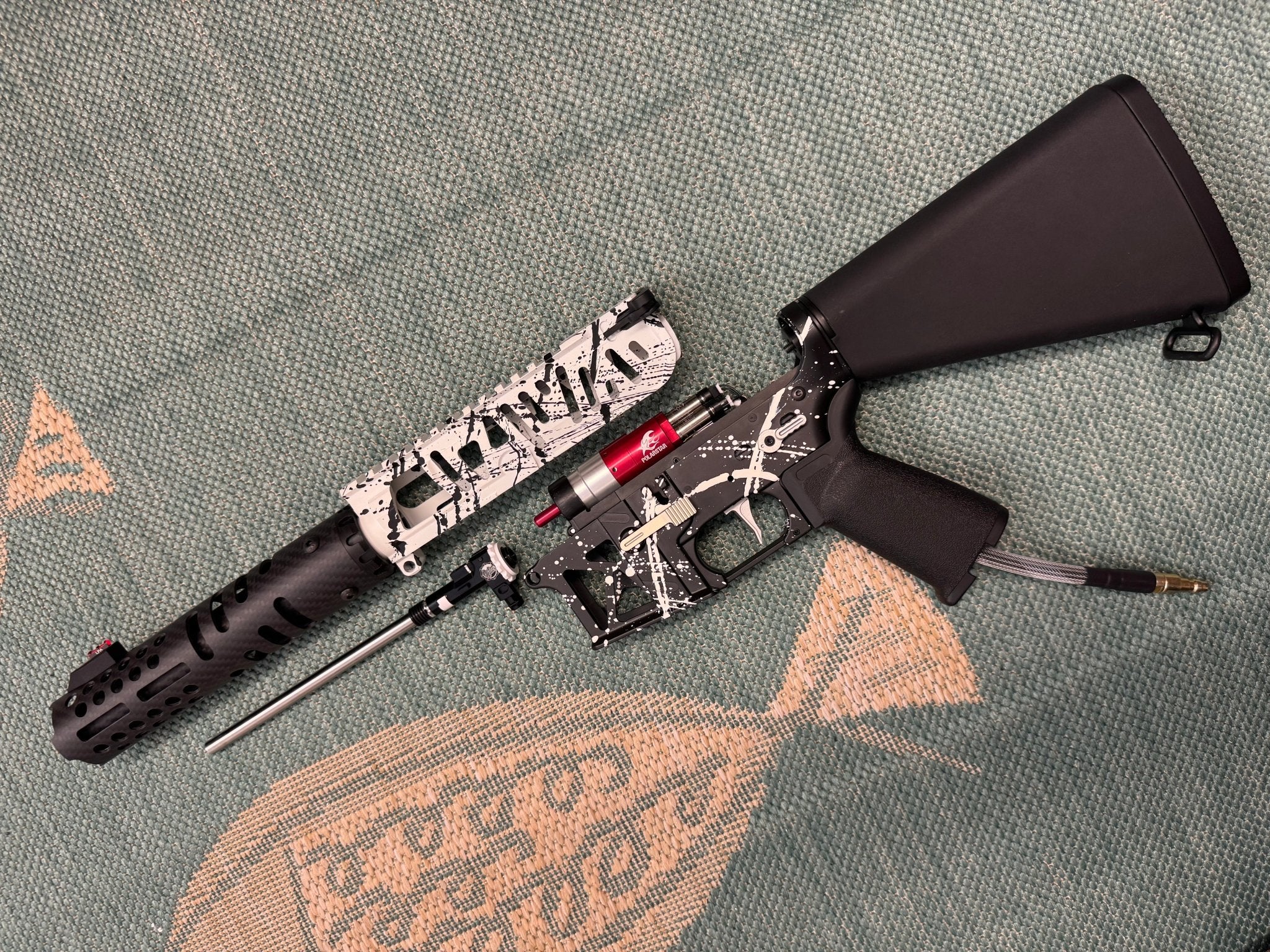 KA Tech MAC Airtac Polarstars F2 AR8 HPA M4 Stuby Type 1 Skeletonized Cerakote Splatter - KA Tech Airsoft - Polarstar F2