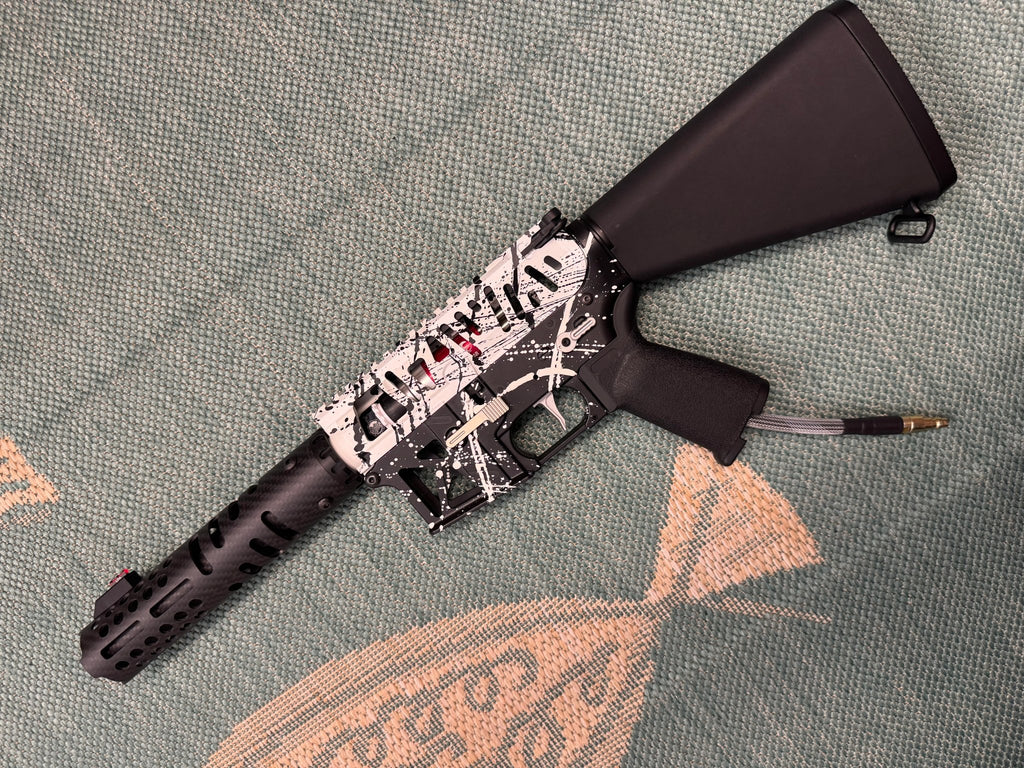 KA Tech MAC Airtac Polarstars F2 AR8 HPA M4 Stuby Type 1 Skeletonized Cerakote Splatter - KA Tech Airsoft - Polarstar F2
