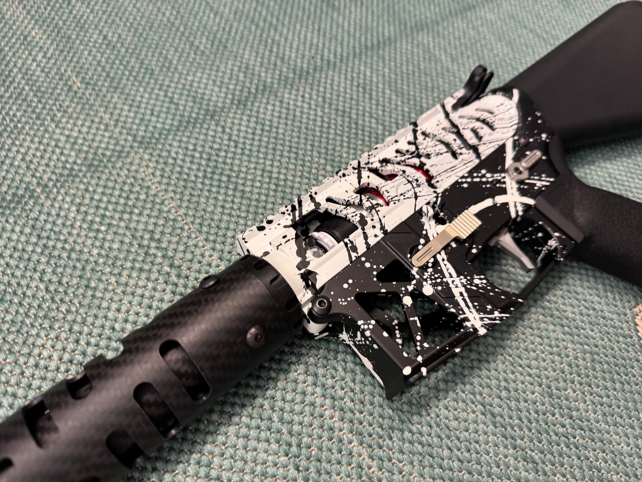 KA Tech MAC Airtac Polarstars F2 AR8 HPA M4 Stuby Type 1 Skeletonized Cerakote Splatter - KA Tech Airsoft - Polarstar F2