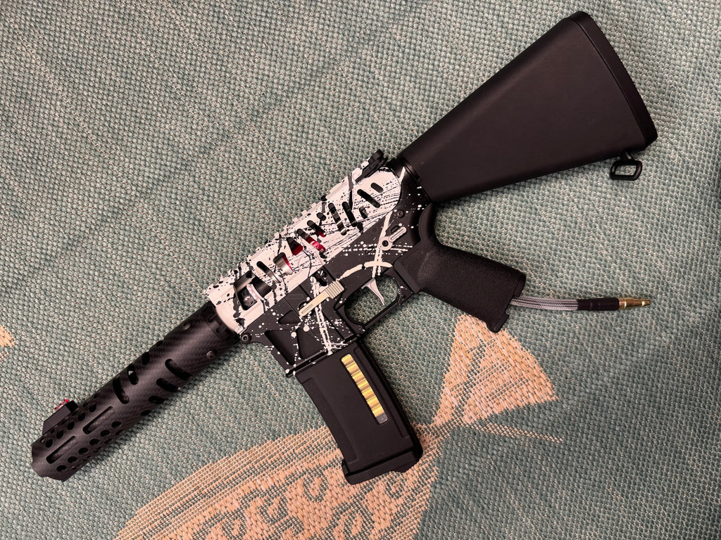 KA Tech MAC Airtac Polarstars F2 AR8 HPA M4 Stuby Type 1 Skeletonized Cerakote Splatter - KA Tech Airsoft - Polarstar F2