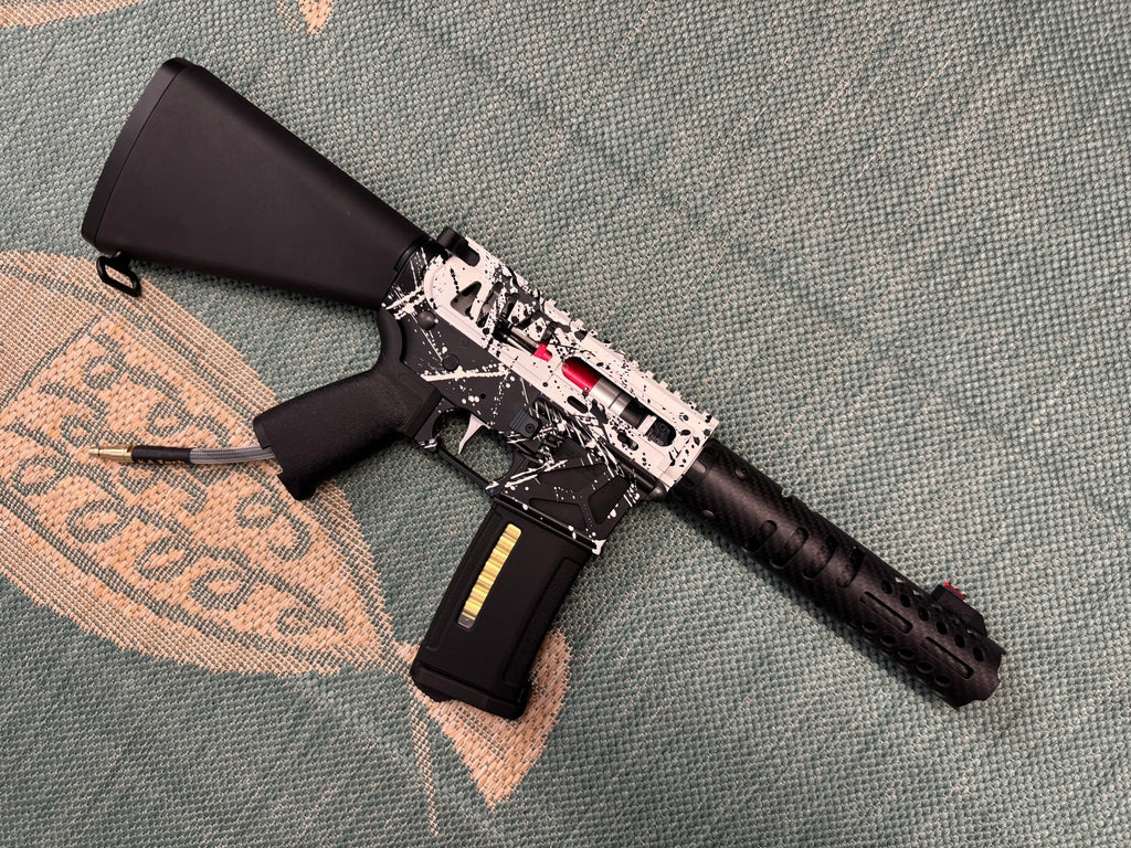 KA Tech MAC Airtac Polarstars F2 AR8 HPA M4 Stuby Type 1 Skeletonized Cerakote Splatter - KA Tech Airsoft - Polarstar F2