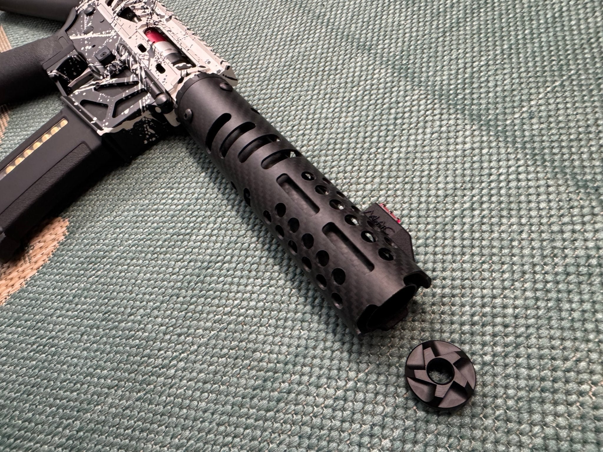 KA Tech MAC Airtac Polarstars F2 AR8 HPA M4 Stuby Type 1 Skeletonized Cerakote Splatter - KA Tech Airsoft - Polarstar F2