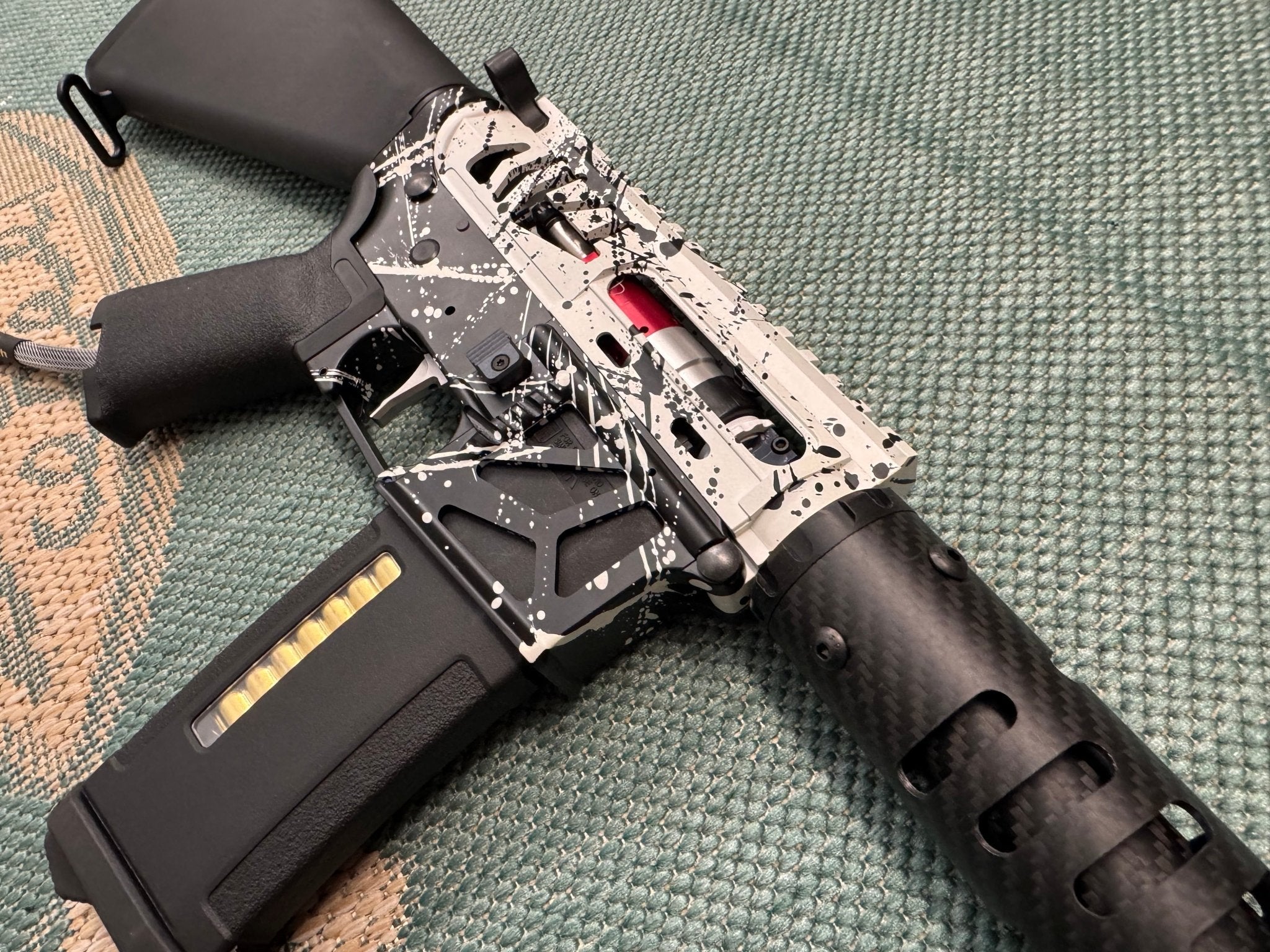 KA Tech MAC Airtac Polarstars F2 AR8 HPA M4 Stuby Type 1 Skeletonized Cerakote Splatter - KA Tech Airsoft - Polarstar F2
