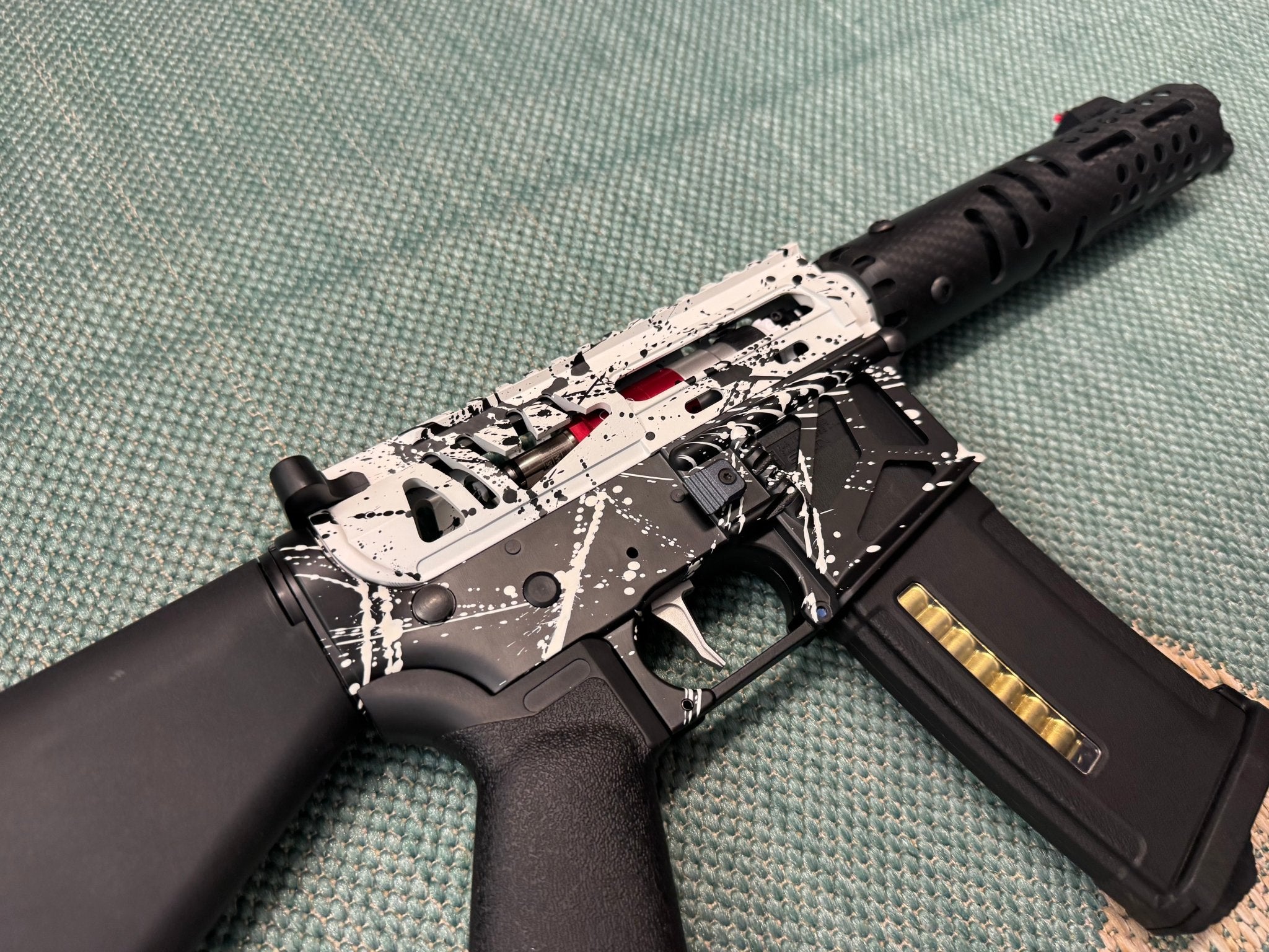 KA Tech MAC Airtac Polarstars F2 AR8 HPA M4 Stuby Type 1 Skeletonized Cerakote Splatter - KA Tech Airsoft - Polarstar F2