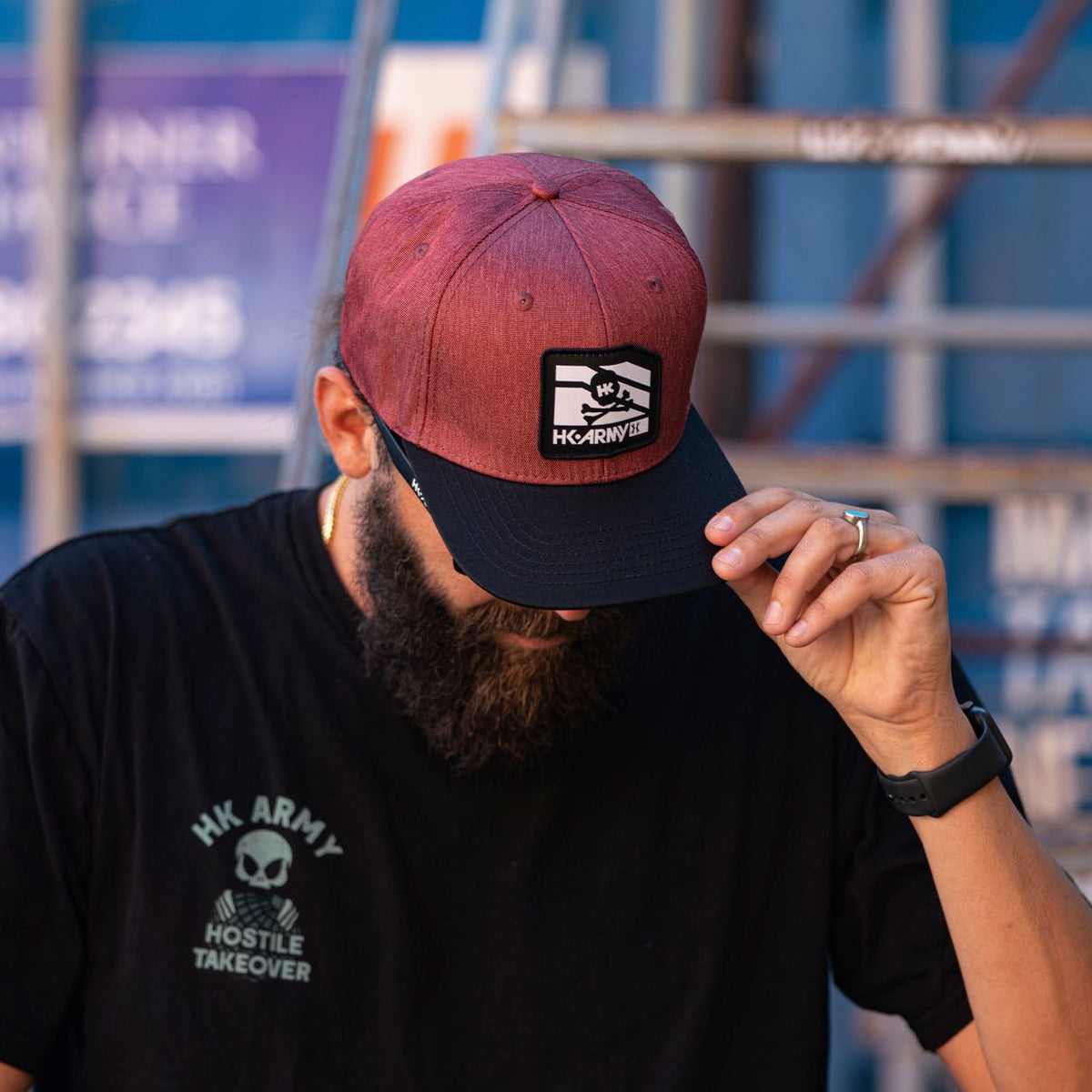 Clip Snapback Hat - Black/Burgundy - KA Tech Airsoft - Hat