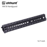 MK18 Handguard Free Float Quad Rail Two - pieces Design AR15 - Black, Coyote Tan, Desert Tan Color - KA Tech Airsoft - Handguard