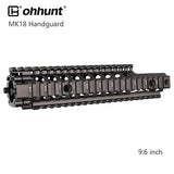 MK18 Handguard Free Float Quad Rail Two - pieces Design AR15 - Black, Coyote Tan, Desert Tan Color - KA Tech Airsoft - Handguard