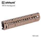 MK18 Handguard Free Float Quad Rail Two - pieces Design AR15 - Black, Coyote Tan, Desert Tan Color - KA Tech Airsoft - Handguard