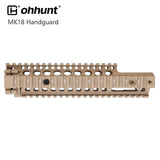 MK18 Handguard Free Float Quad Rail Two - pieces Design AR15 - Black, Coyote Tan, Desert Tan Color - KA Tech Airsoft - Handguard