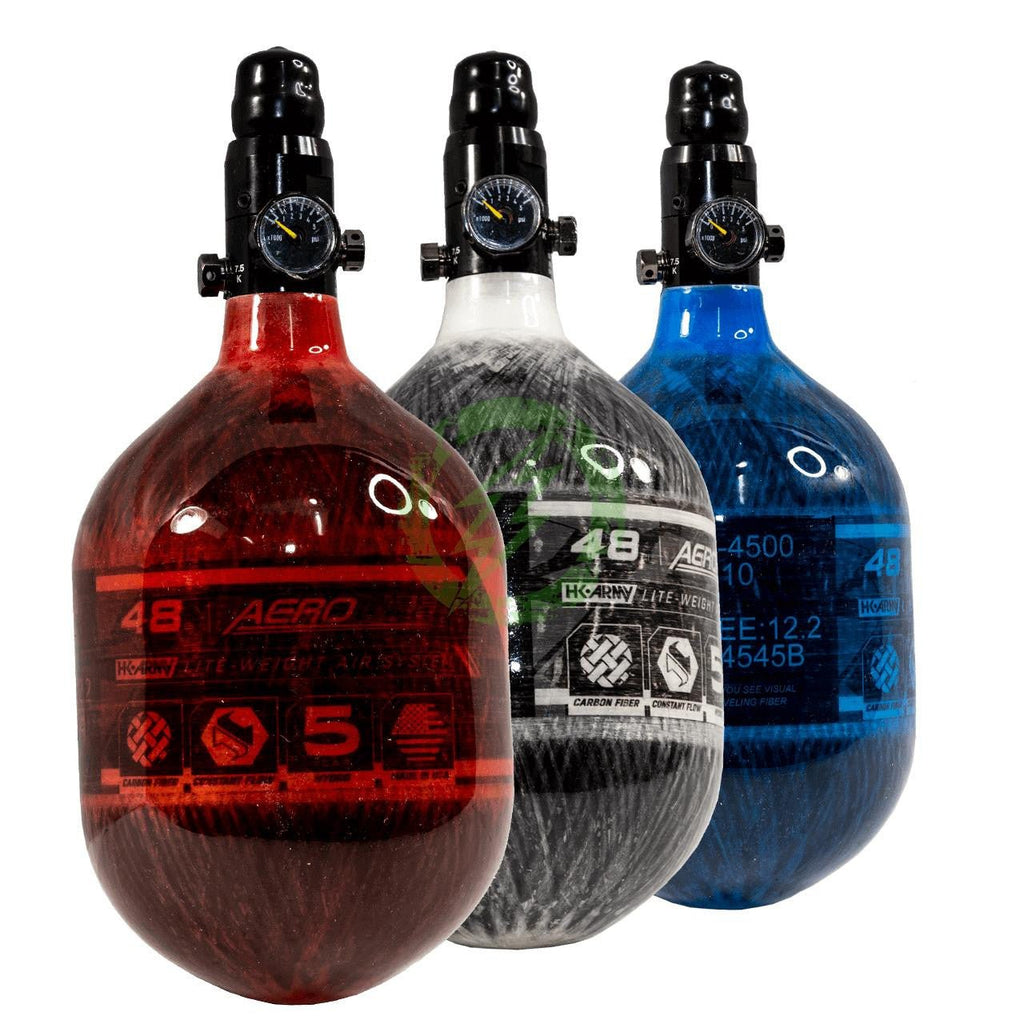 HK Army - 48/4500 AEROLITE Carbon Fiber Tank with Regulator Adjusted to Low Output | SLP - KA Tech Airsoft - HPA Tanks & Accessories