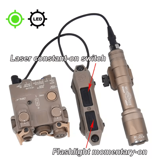 DBALL & SureFire Red Green Blue IR Laser Flashlight - KA Tech Airsoft - 