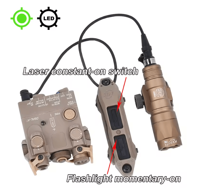 DBALL & SureFire Red Green Blue IR Laser Flashlight - KA Tech Airsoft - 