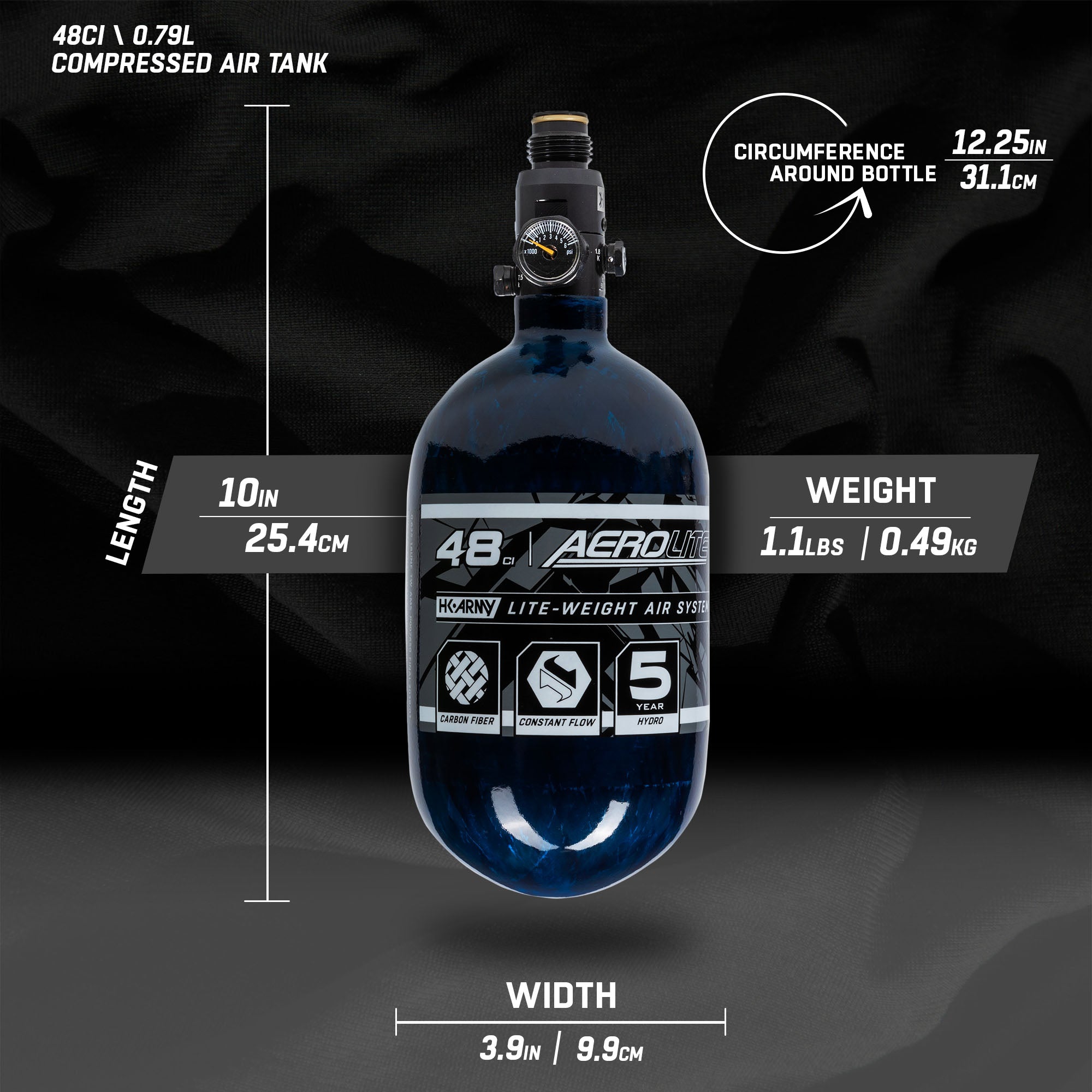 AeroLite Carbon Fiber Tank - KA Tech Airsoft - Air Tank