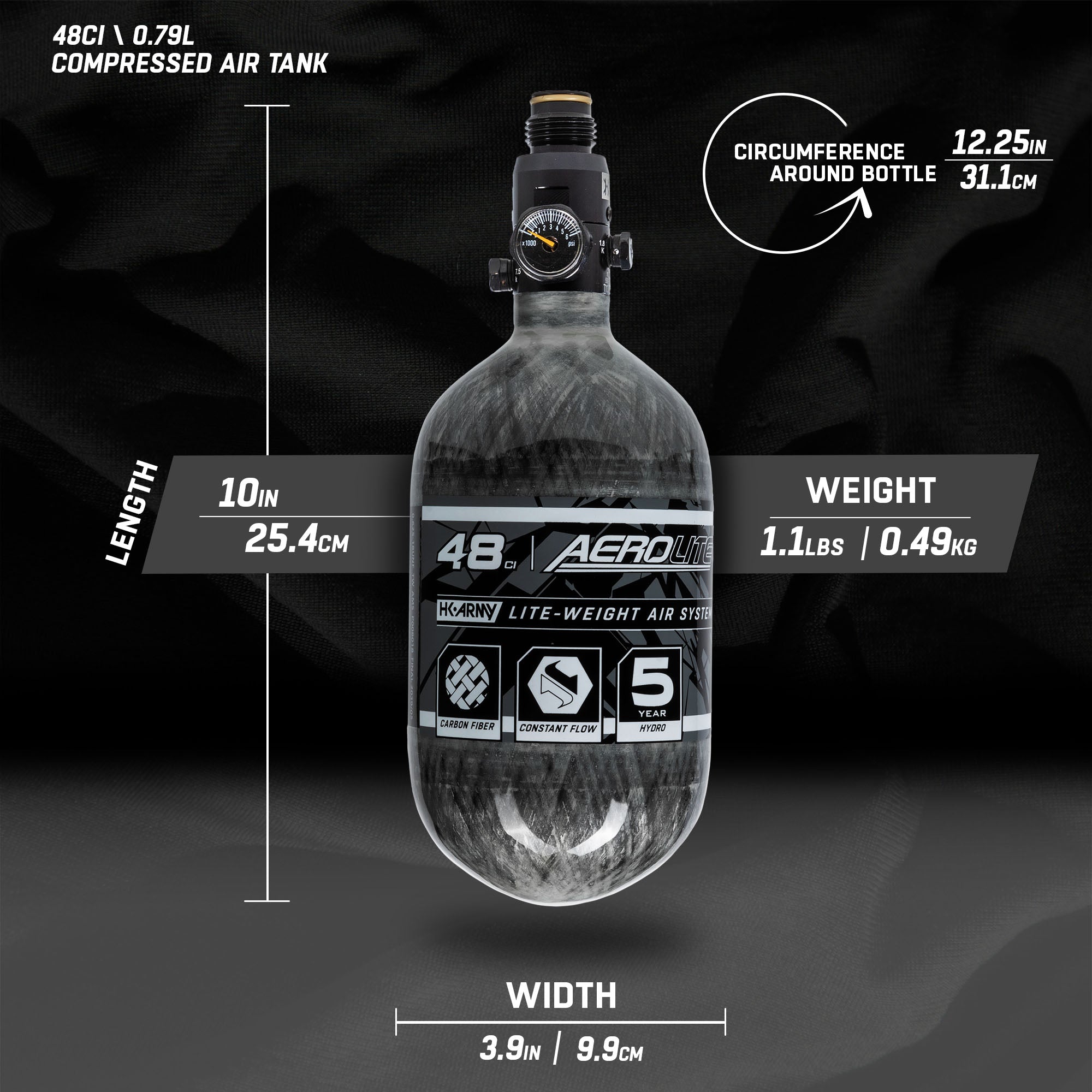 AeroLite Carbon Fiber Tank - KA Tech Airsoft - Air Tank