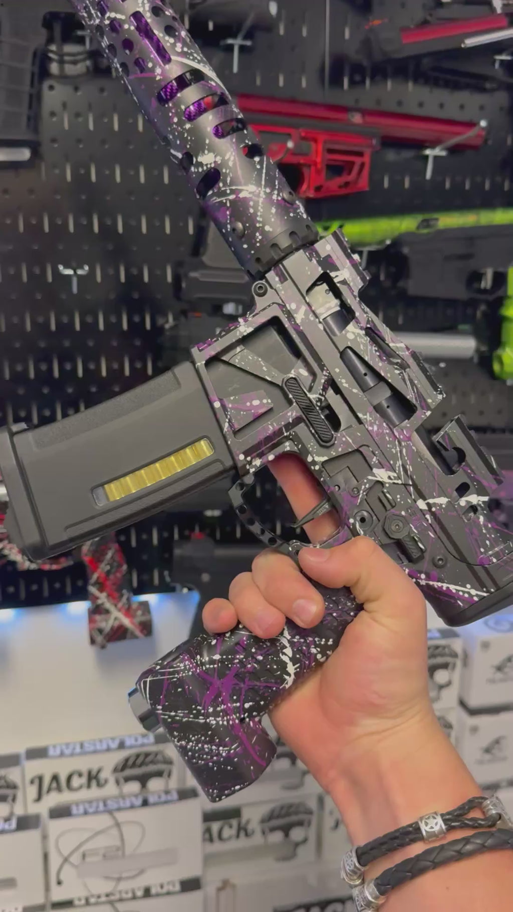KA Tech MAC Polarstar Fusion Engine AR7 L.E. MSG/ESG HPA M4 Skeletonized splatter Cerakoted Purple/White