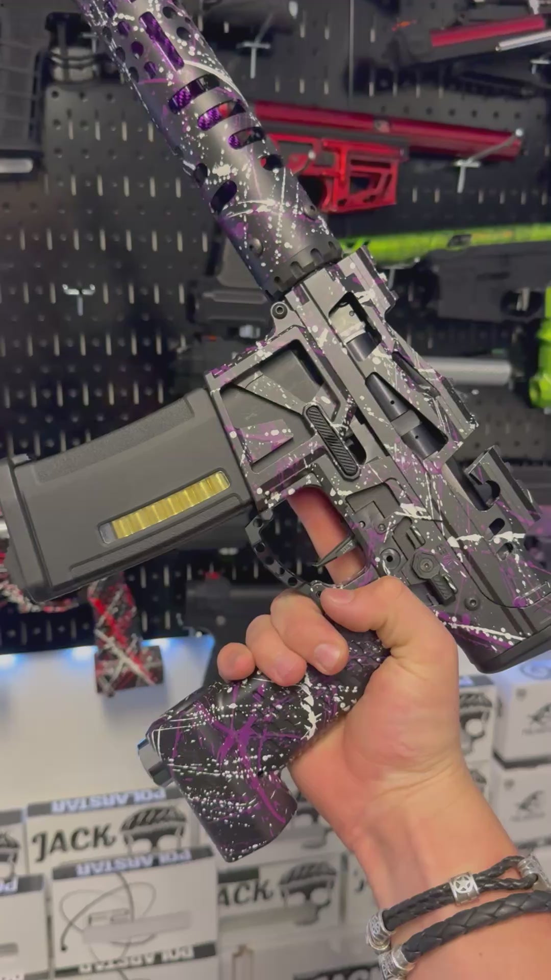 KA Tech MAC Polarstar Fusion Engine AR7 L.E. MSG/ESG HPA M4 Skeletonized splatter Cerakoted Purple/White