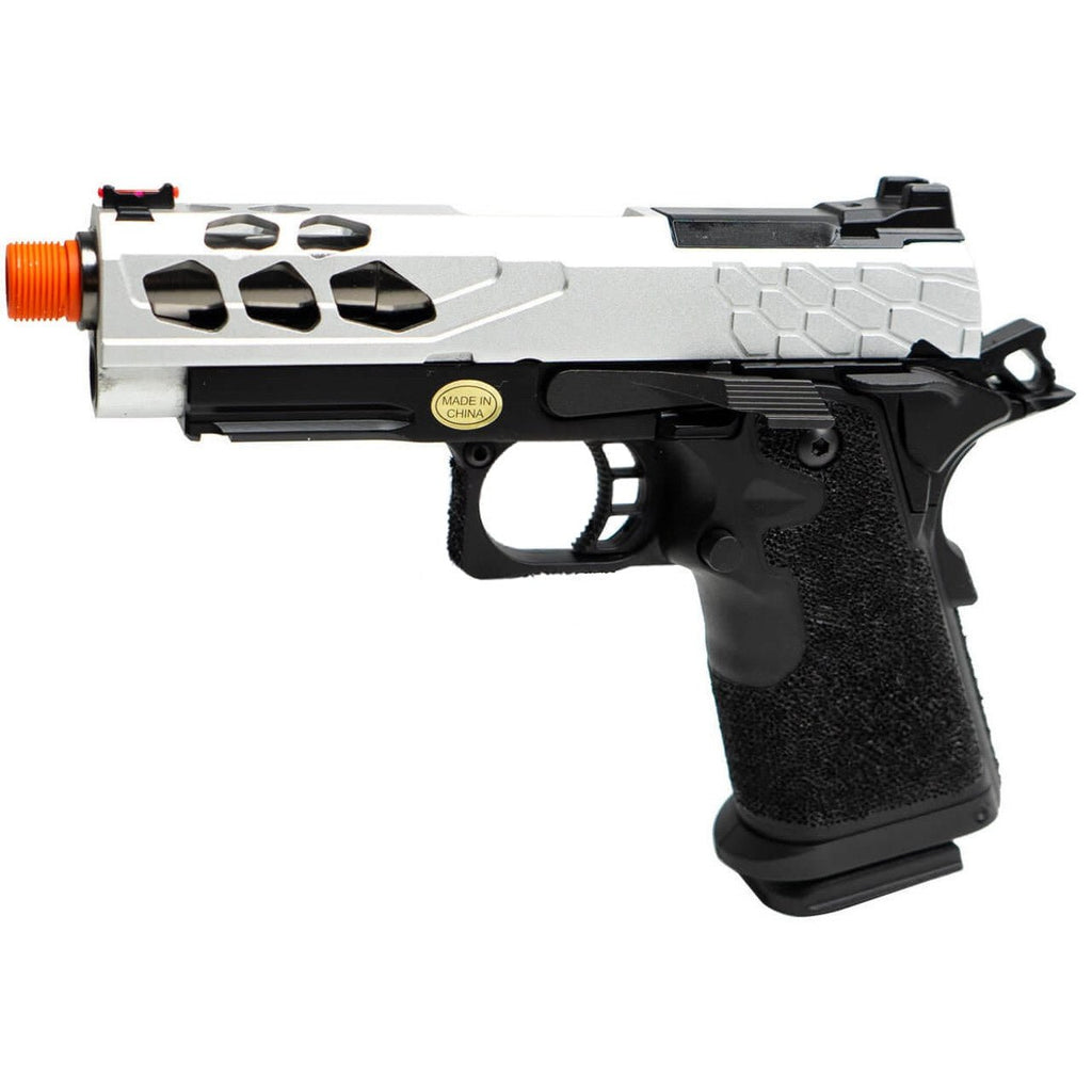 Lancer Tactical Stryk Hi - Capa Gas Blowback Airsoft Pistol Black & Silver - KA Tech Airsoft - Pistol