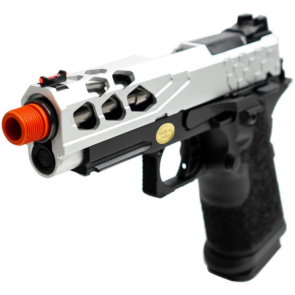Lancer Tactical Stryk Hi - Capa Gas Blowback Airsoft Pistol Black & Silver - KA Tech Airsoft - Pistol