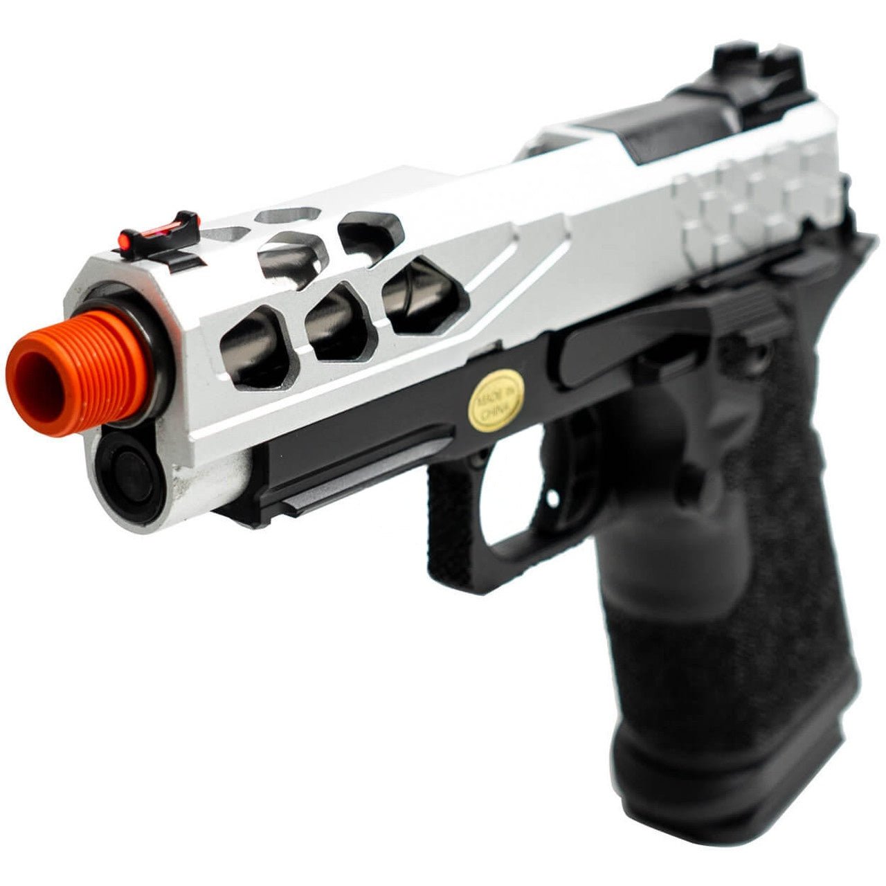 Lancer Tactical Stryk Hi - Capa Gas Blowback Airsoft Pistol Black & Silver - KA Tech Airsoft - Pistol